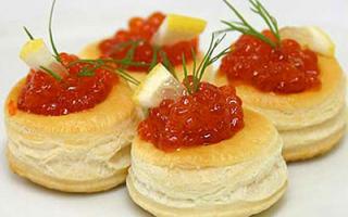 Homemade puff pastry vol-au-vents and fillings for them